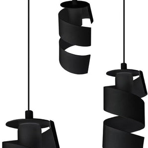 Lampadario Stile Industrial Nero in Ferro Verniciato Opaco E27, 60W