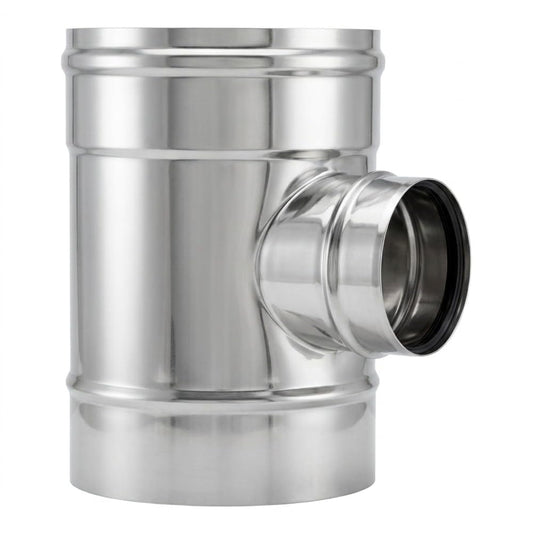 Maka Raccordo a T 87° Ridotto a 80 Condensazione Canna Fumaria Acciaio Inox