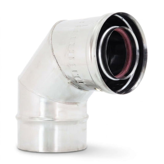 Maka Curva 87° Canna Fumaria Coassiale Doppia Parete Inox