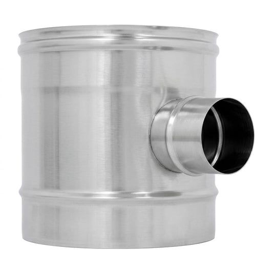 Maka Raccordo a T 90° Ridotto Ø 80 per Canna Fumaria in Acciaio Inox, Ti con Codolo Ridotto per Stufa a Pellet, Monoparete