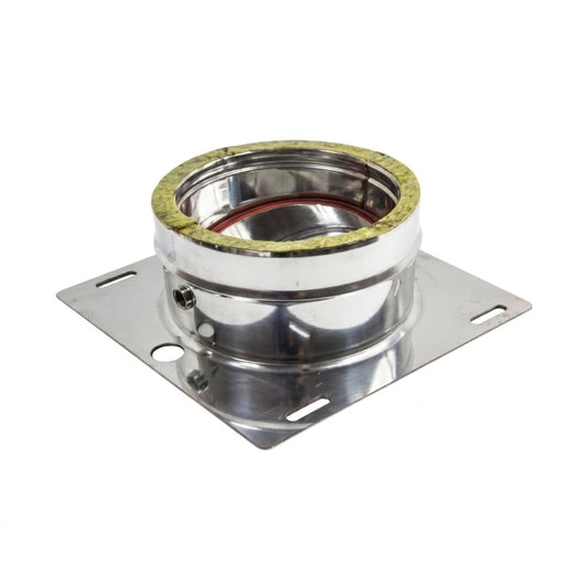 Maka Piastra di Base Canna Fumaria Doppia Parete 50 Inox
