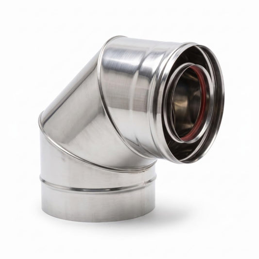 Maka Curva 90° Canna Fumaria Coassiale Doppia Parete Inox