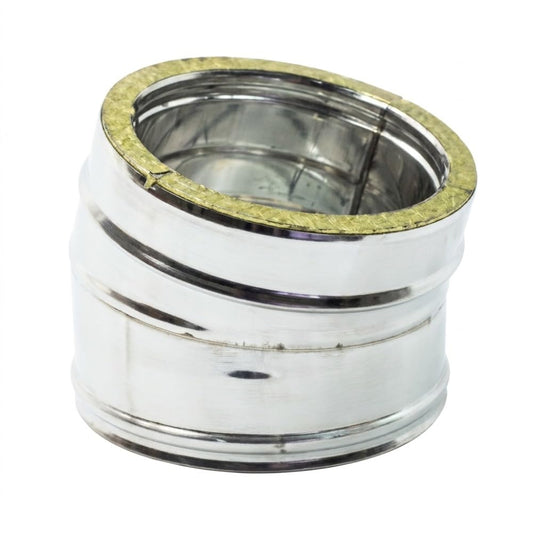 Maka Curva 15° Canna Fumaria Doppia Parete 50 Inox