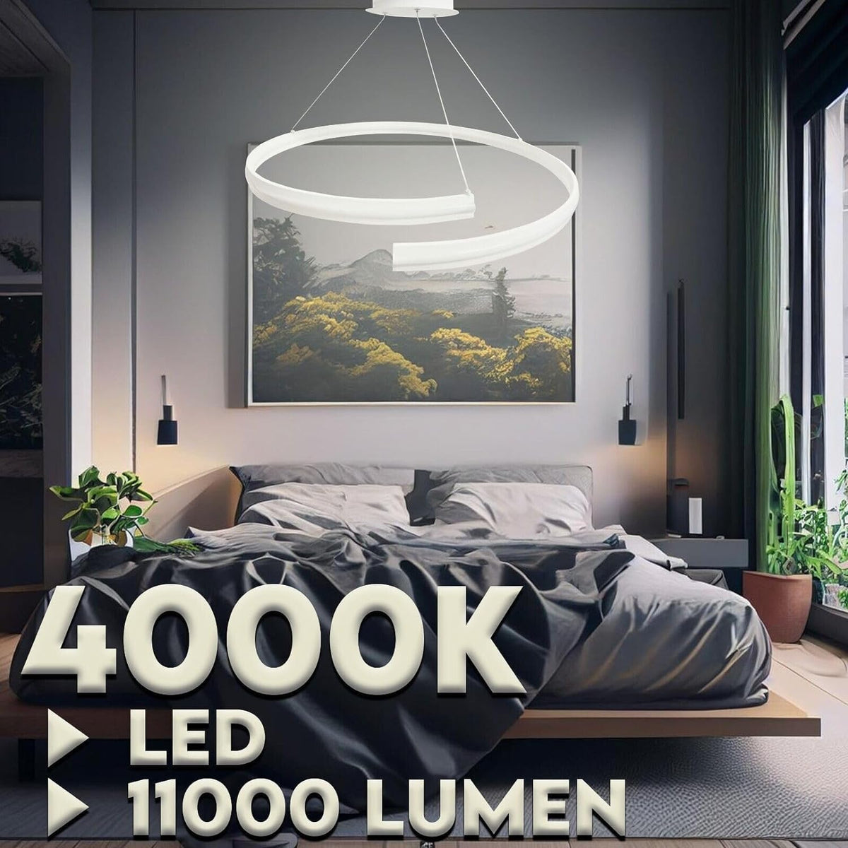 Lampadario a Sospensione LED a Spirale 110w 4000k