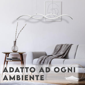 Lampadario a Sospensione LED a Onde a Luce Calda