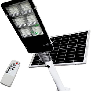 Lampione Solare 400W LED Esterno con Sensore e Pannello Monocristallino