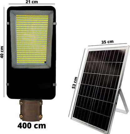 Lampione solare LED esterno 400W con telecomando e sensore IP66