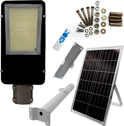 Lampione solare LED esterno 400W con telecomando e sensore IP66
