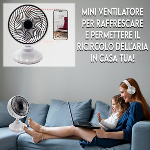 Ventilatore da Tavolo Silenzioso con Oscillazione, 2 Velocità - 35 Watt