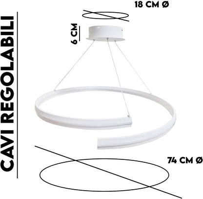 Lampadario a Sospensione LED a Spirale 110w 4000k