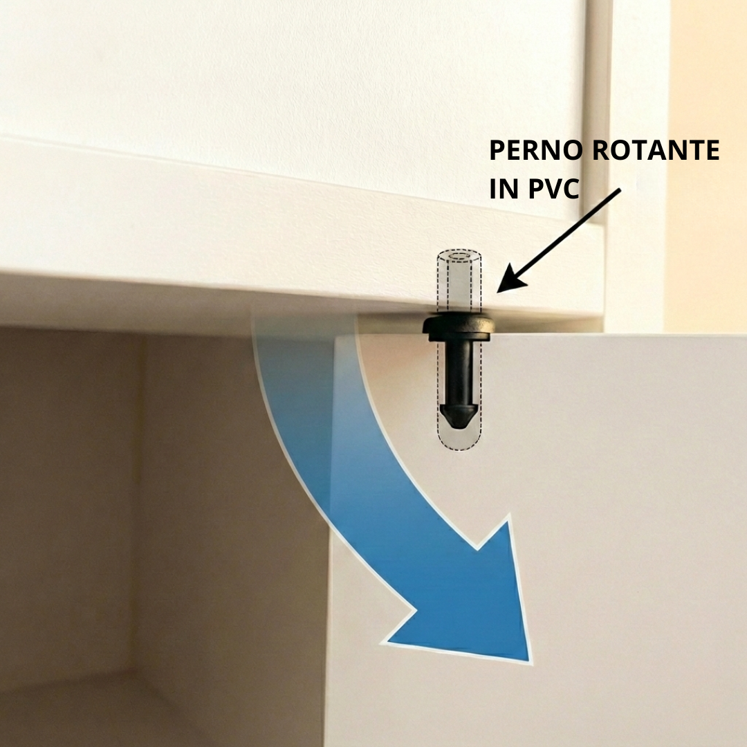 Scarpiera salvaspazio moderna 95 cm con cassetto e ante bianca cemento o rovere