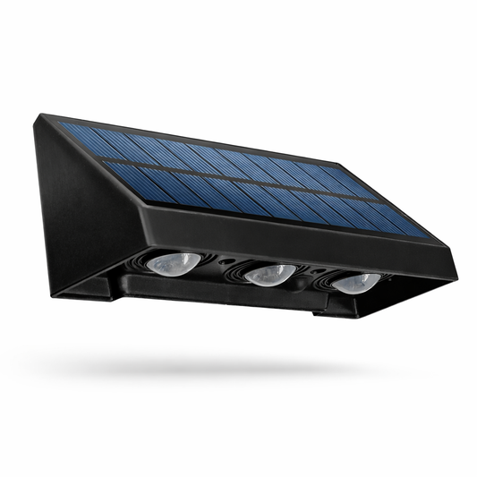 Coppia Applique Solare da Parete IPX4 RGB 3000K, Luce Calda, 3 Modalità