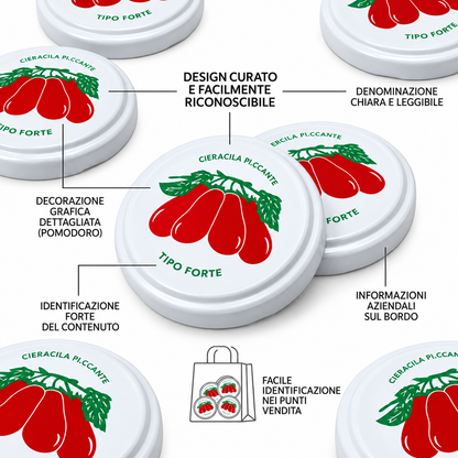 Tappi per Passata di Pomodoro 100 Pezzi 53-82 mm