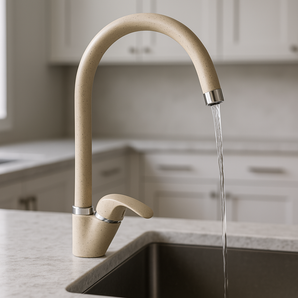Rubinetto Cucina Acciaio Inox Satinato, Canna Alta 360°, Alta Pressione