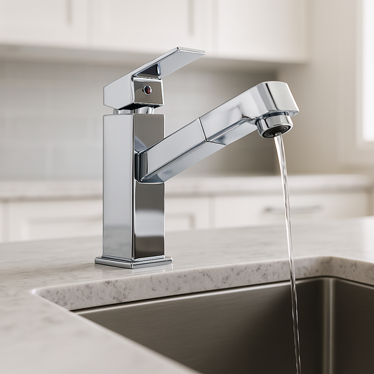 Rubinetto Argento con Doccetta Estraibile per Cucina e Bagno