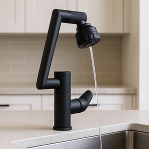 Rubinetto Miscelatore Nero Multi Rotazione con Display Digitale Temperatura