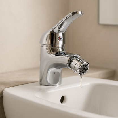 Rubinetto Monoforo Bidet in Ottone Cromato - Miscelatore Monocomando