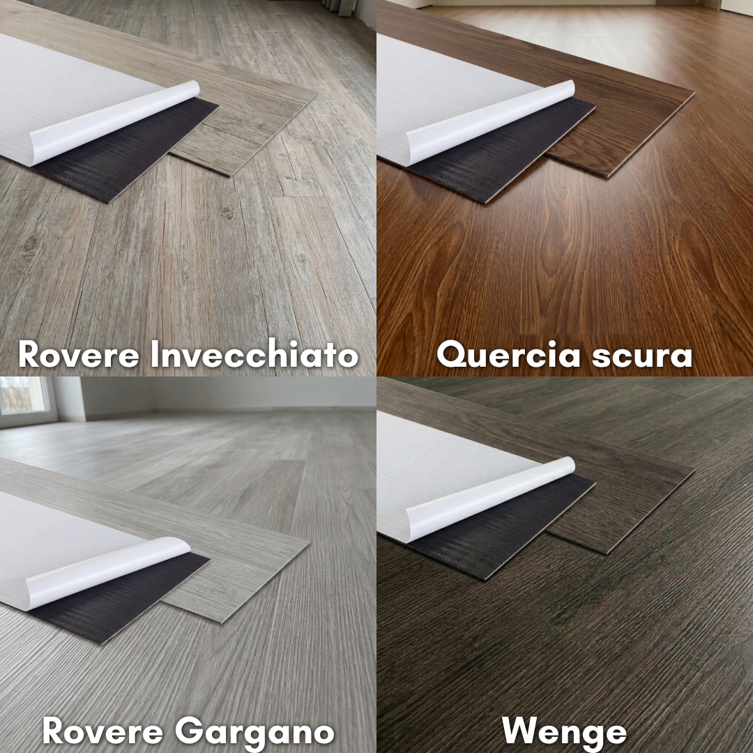 Pavimento PVC Adesivo Effetto Quercia Scura 2mq