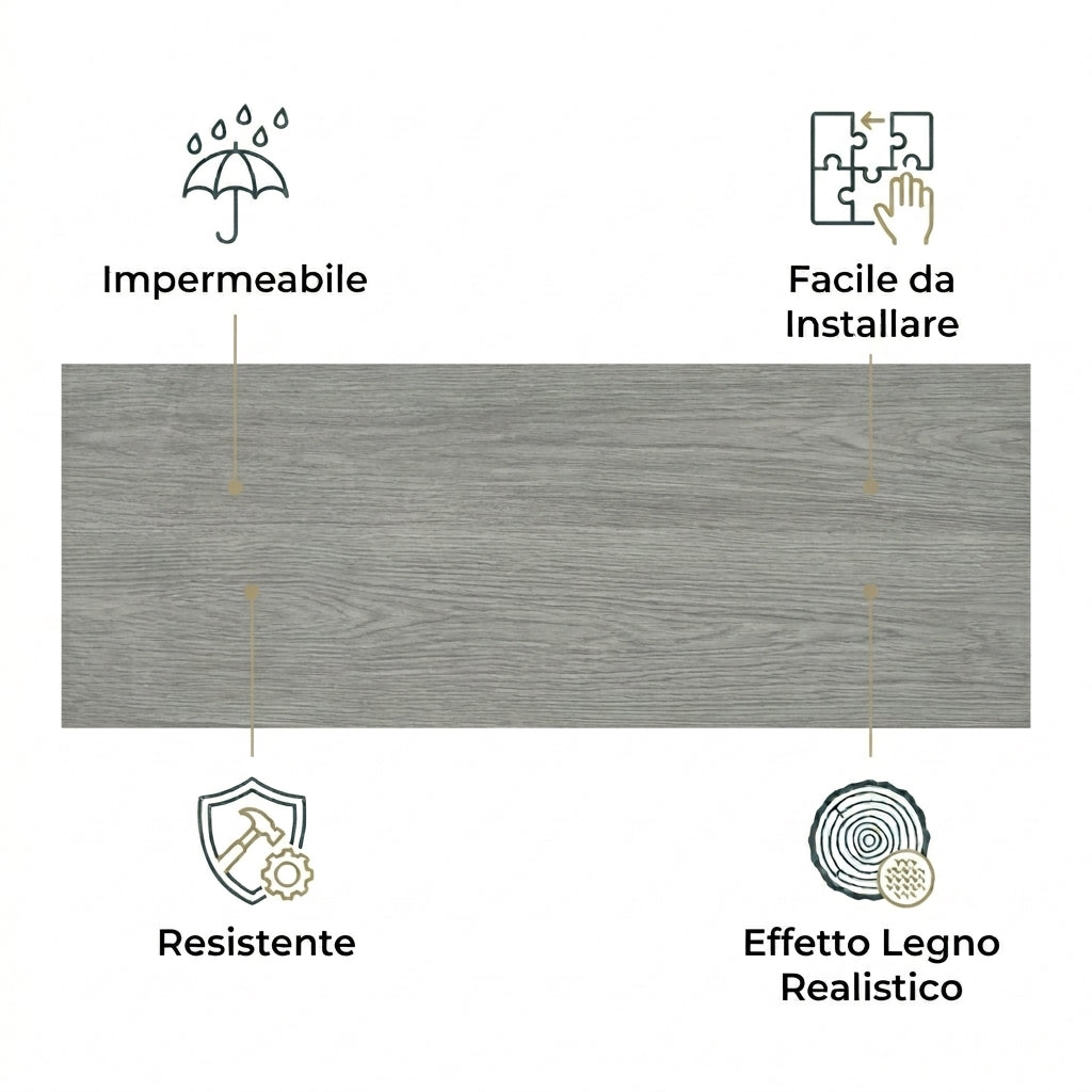 Pavimento PVC Adesivo Effetto Rovere Gargano 2mq