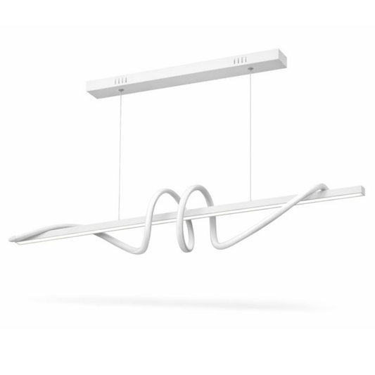 Lampadario LED Design Onde 65W con Cambio Luce Bianco e Argentato