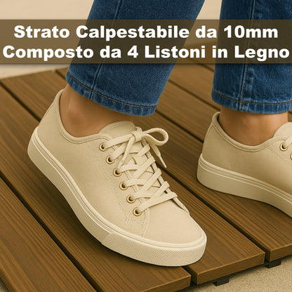 Piastrelle legno esterno MAKA 30x30 cm antiscivolo drenanti resistenti

Kit pavimento balcone veranda giardino incastro facile legno naturale