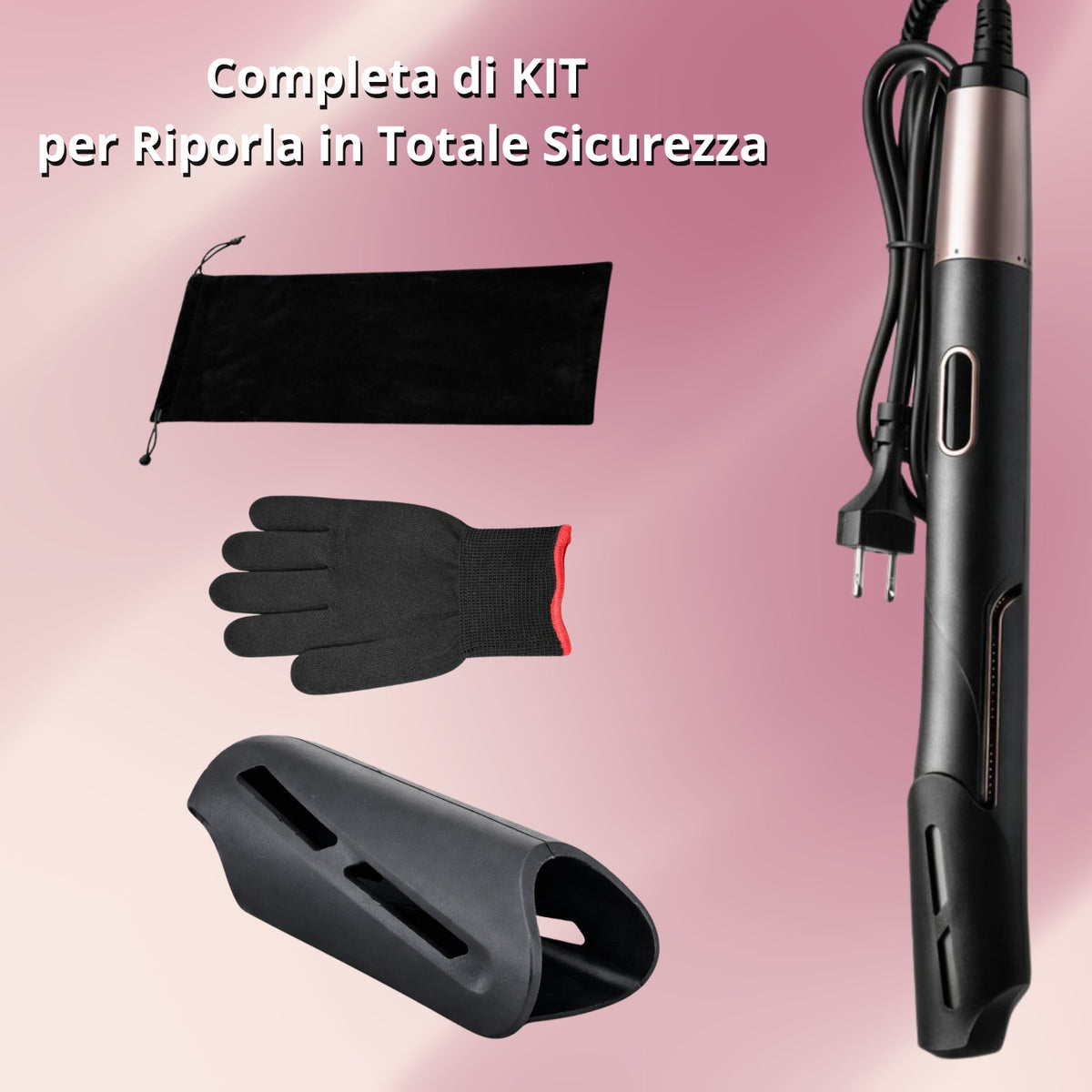 Piastra Capelli 2 in 1 Liscia e Arriccia con Temperatura Regolabile