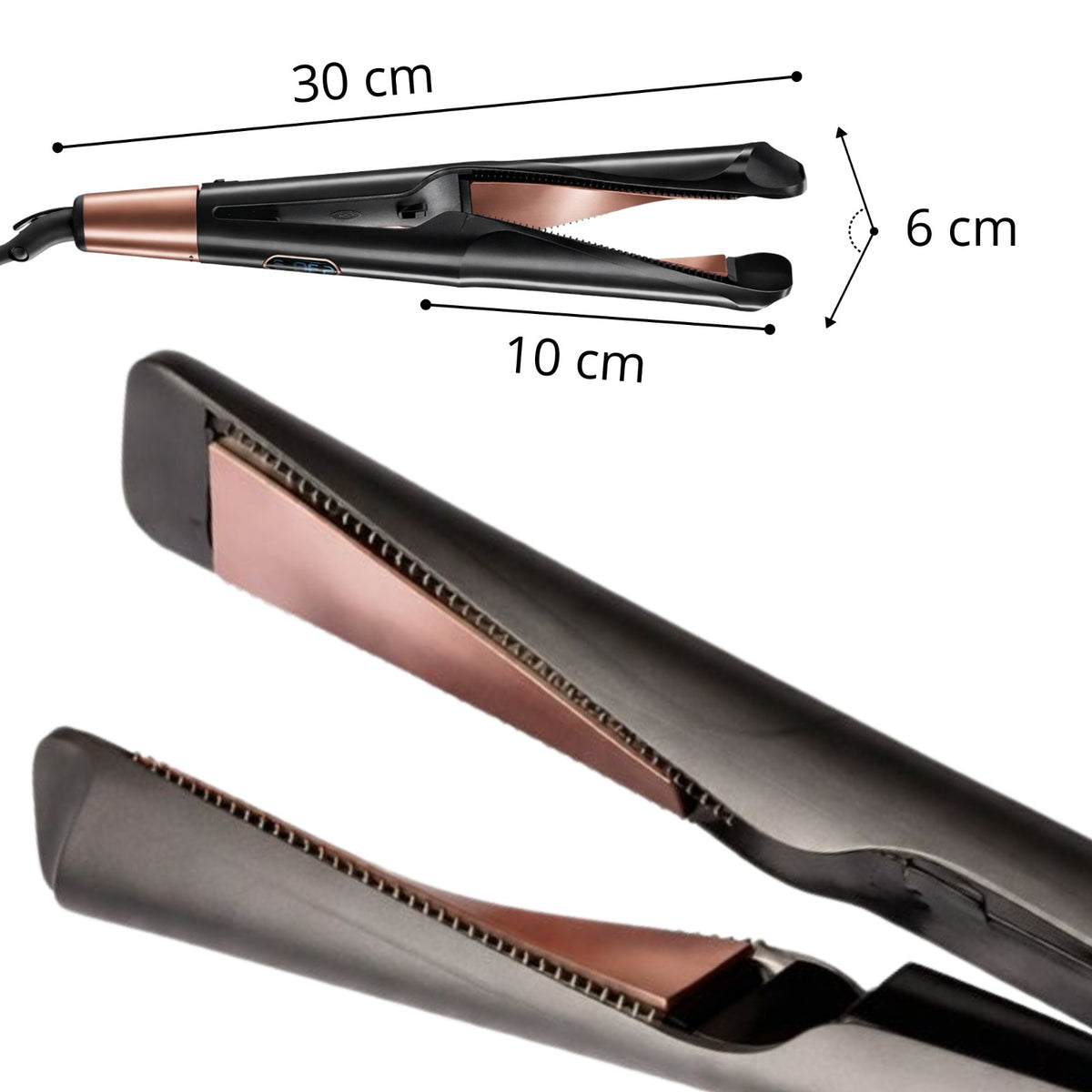 Piastra Capelli 2 in 1 Liscia e Arriccia con Temperatura Regolabile