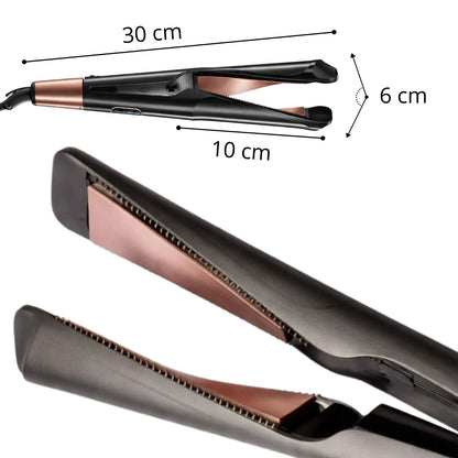 Piastra Capelli 2 in 1 Liscia e Arriccia con Temperatura Regolabile