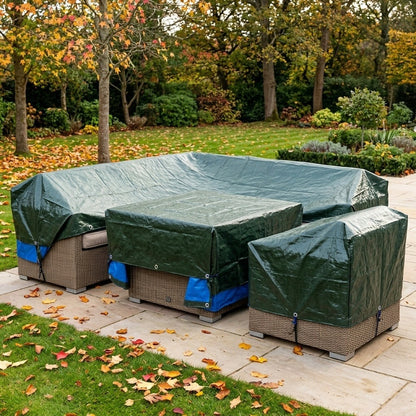 Telo Occhiellato Impermeabile PE Verde Blu 90/130 g/m²