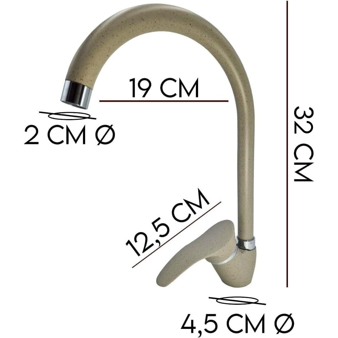 Rubinetto Cucina Acciaio Inox Satinato, Canna Alta 360°, Alta Pressione