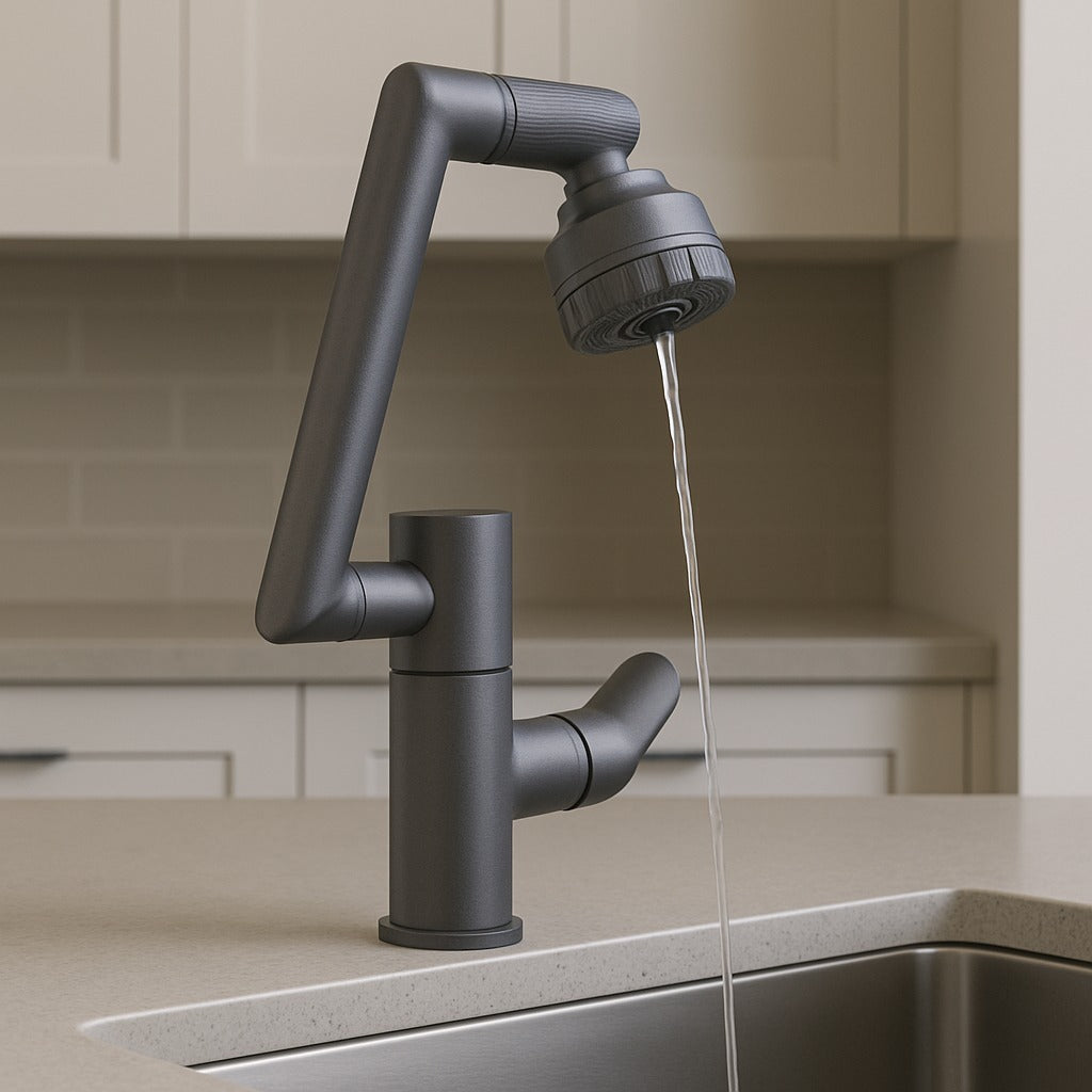 Rubinetto Miscelatore Nero Multi Rotazione con Display Digitale Temperatura