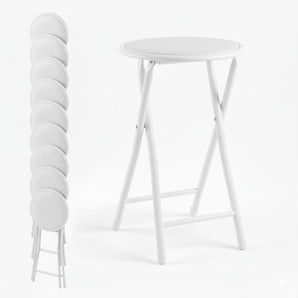 Sgabelli Pieghevoli Salvaspazio in Metallo con Seduta Imbottita set da 10