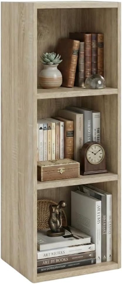 Libreria da Terra in Legno Verticale Salvaspazio con Ripiani