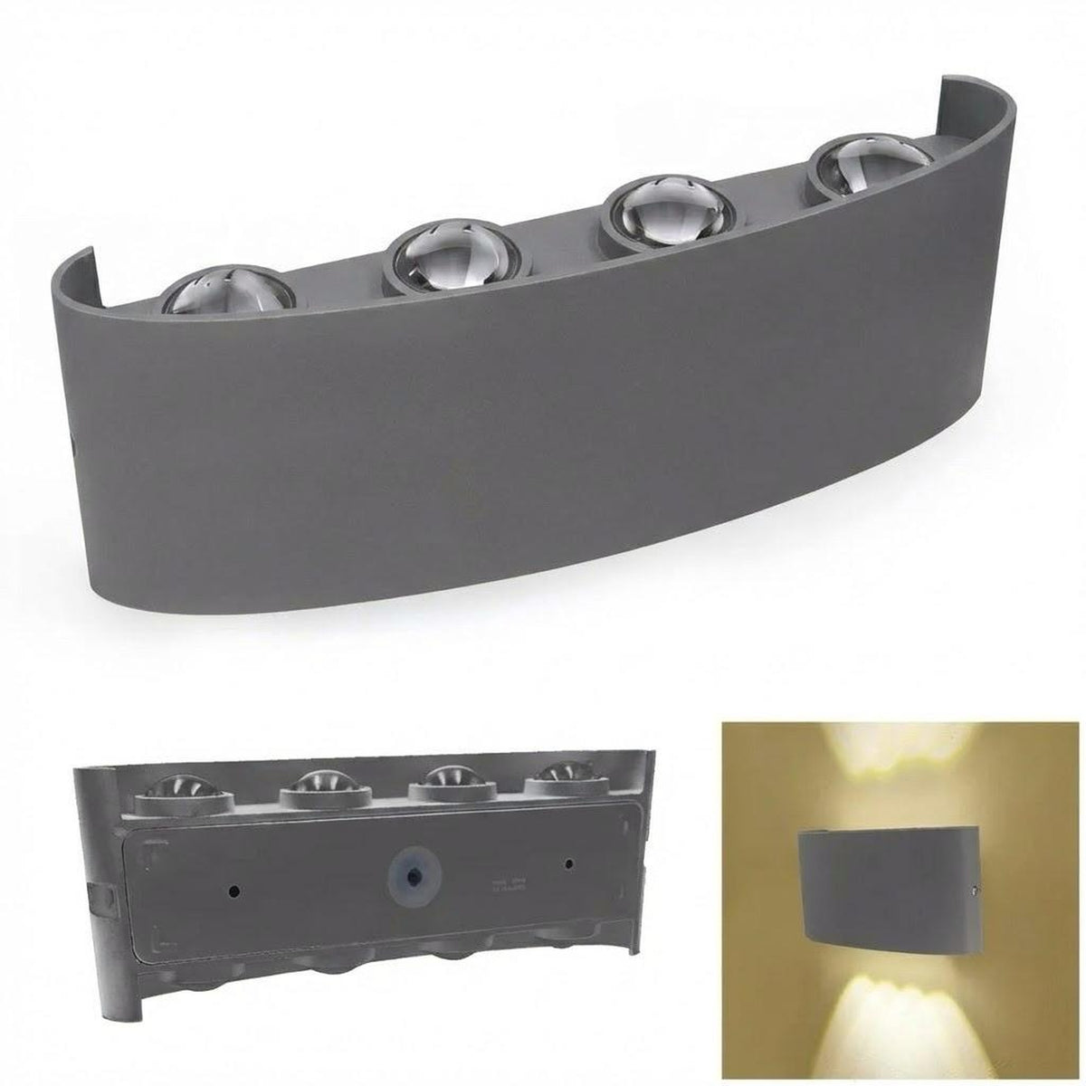 Applique LED Up Down 24W IP65 Grigio da Esterno
