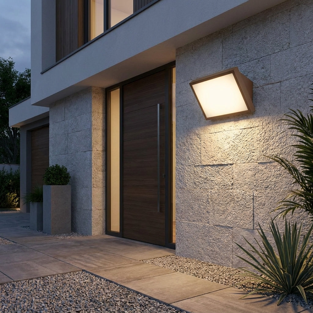 Applique LED da esterno installata all’ingresso