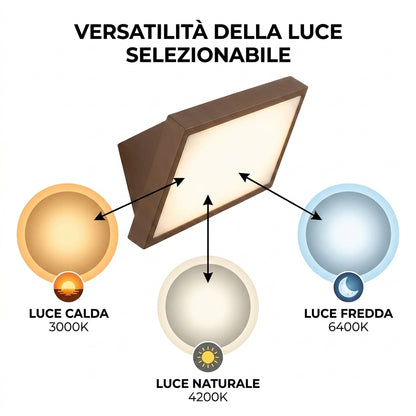 Applique LED con luce 3000K 4200K e 6400K