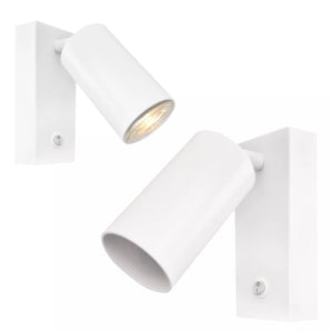 Coppia Lampade Applique da Parete con Lampadina GU10 Bianco o Nero per Lettura