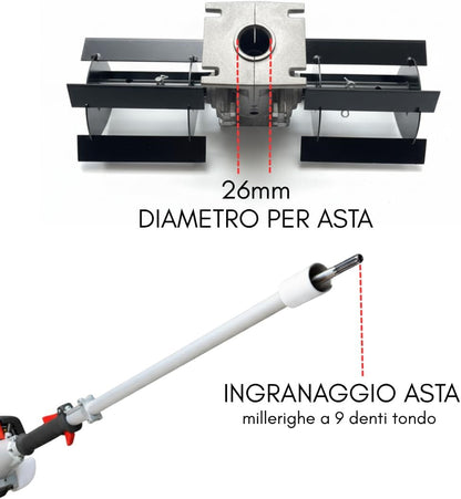 Gruppo Zappette Ø26 mm per Decespugliatore a 9 Denti