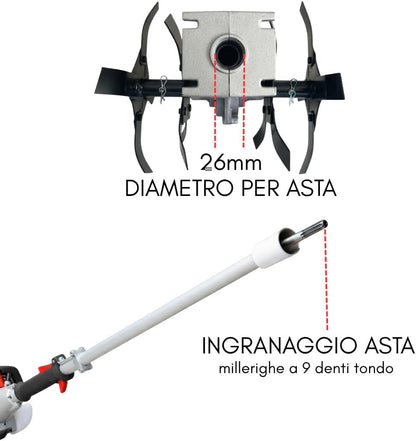 Gruppo Zappette Ø26 mm per Decespugliatore a 9 Denti