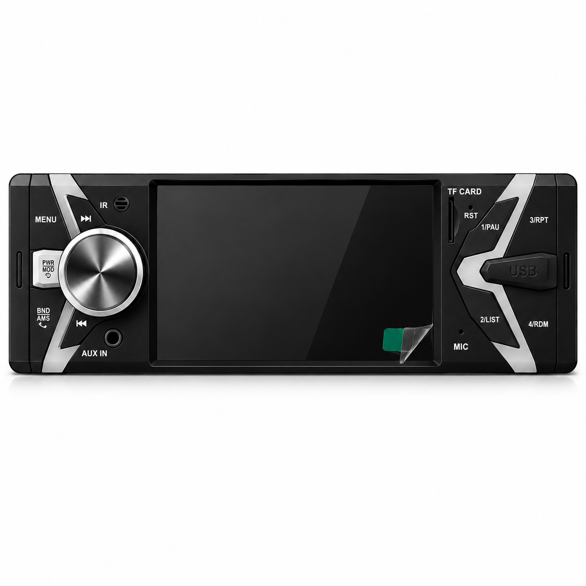 Autoradio 1 DIN display TFT 4 pollici vista frontale