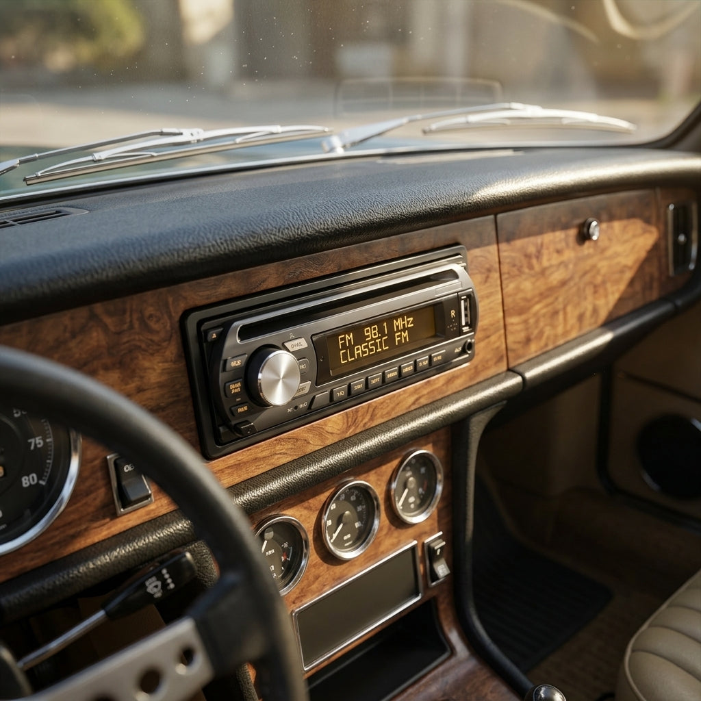 Autoradio 1 DIN installata su automobile