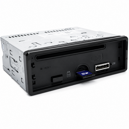 Autoradio 1 DIN vista posteriore con porte USB e SD