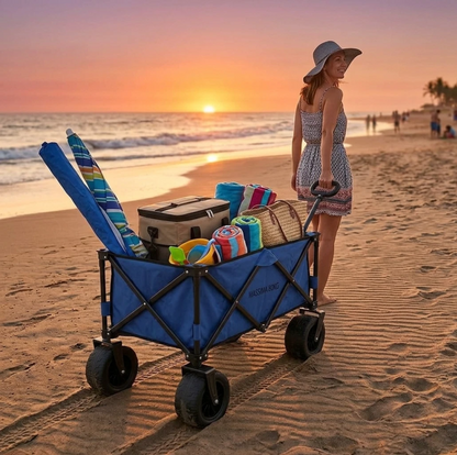 Carrello Outdoor Pieghevole Telescopico 80Kg con Ruote 360°