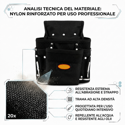 Dettaglio nylon rinforzato della borsa portautensili