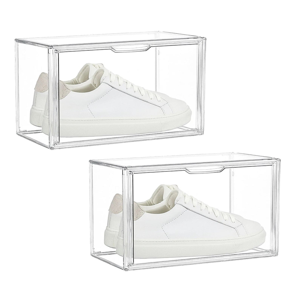 Scatole Porta Scarpe Trasparenti Impilabili con Chiusura Magnetica