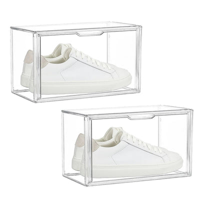 Scatole Porta Scarpe Trasparenti Impilabili con Chiusura Magnetica