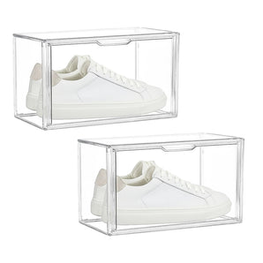 Scatole Porta Scarpe Trasparenti Impilabili con Chiusura Magnetica