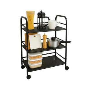 Carrello multiuso con rotelle 3/4 ripiani e versione slim – Bianco/Nero