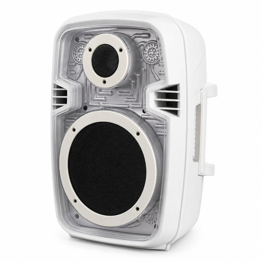 Cassa Bluetooth Portatile RGB 100W USB AUX TF MIC TWS Bianca