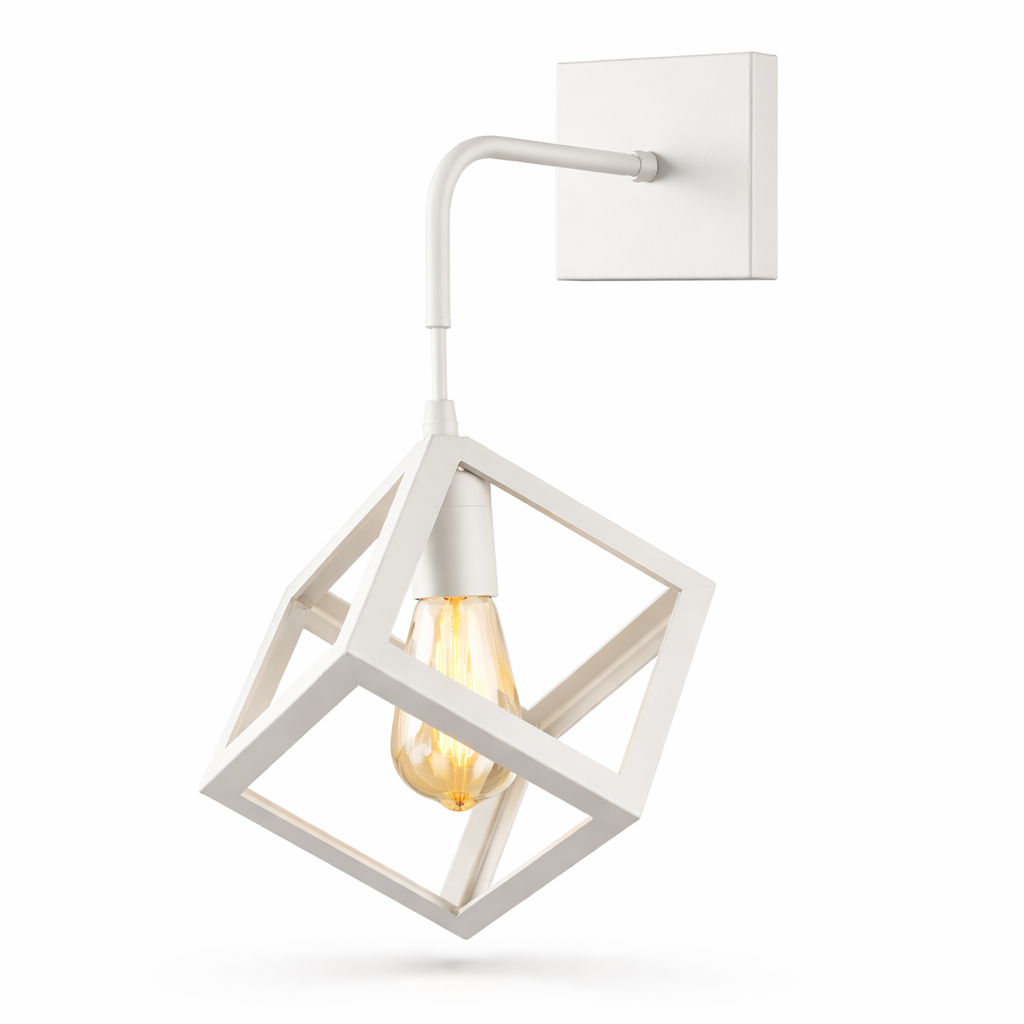 Applique da Parete Cubo E27 Moderna in Alluminio per Interni